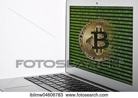 Symbol image cryptocurrency, digital currency, golden physical coin bitcoin laptop with digital binary code View Large Photo Image Stock Image - Symbol image cryptocurrency, digital currency, golden physical coin bitcoin laptop with digital binary code. Fotosearch