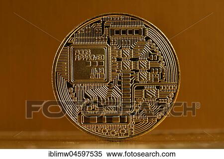 Symbol image digital currency, gold physical coin Bitcoin back View Large Photo Image Stock Photography - Symbol image digital currency, gold physical coin Bitcoin back. Fotosearch