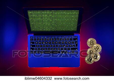 Symbol image digital currency, golden physical coin bitcoin laptop with digital binary code View Large Photo Image Stock Image - Symbol image digital currency, golden physical coin bitcoin laptop with digital binary code. Fotosearch
