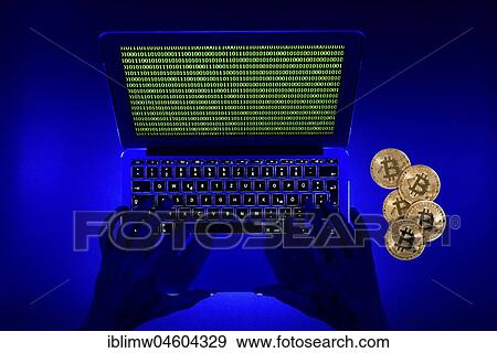 Symbol image digital currency, golden physical coin bitcoin laptop with digital binary hands View Large Photo Image Stock Photo - Symbol image digital currency, golden physical coin bitcoin laptop with digital binary hands. Fotosearch