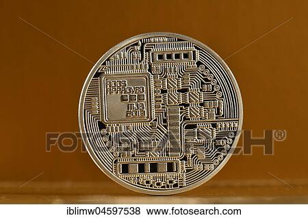 Symbol image digital currency, silver physical coin Bitcoin back View Large Photo Image Stock Photo - Symbol image digital currency, silver physical coin Bitcoin back. Fotosearch