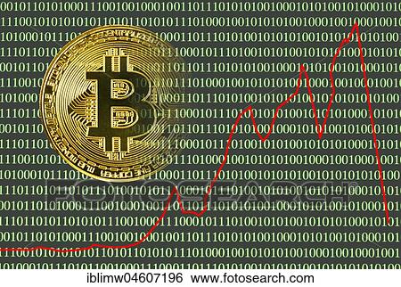 Symbolic Image Crash Digital Currency, Golden Physical Coin Bitcoin with Digital Binary Code View Large Photo Image Stock Photograph - Symbolic Image Crash Digital Currency, Golden Physical Coin Bitcoin with Digital Binary Code. Fotosearch