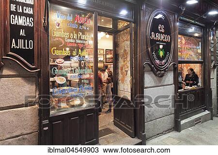 Tapas restaurant La Casa del Abuelo, Huertas, Madrid, Spain, Europe View Large Photo Image Stock Image - Tapas restaurant La Casa del Abuelo, Huertas, Madrid, Spain, Europe. Fotosearch