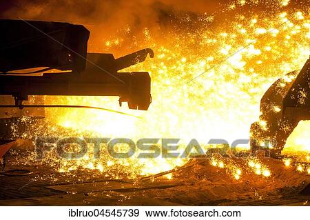 Tapping at furnace 8, ThyssenKrupp ironworks, Duisburg, Ruhr area, North Rhine-Westphalia, Germany, Europe View Large Photo Image Stock Photo - Tapping at furnace 8, ThyssenKrupp ironworks, Duisburg, Ruhr area, North Rhine-Westphalia, Germany, Europe. Fotosearch