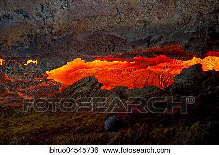 Stock Photograph - Tapping at furnace 8, ThyssenKrupp ironworks, Duisburg, Ruhr area, North Rhine-Westphalia, Germany, Europe. Fotosearch