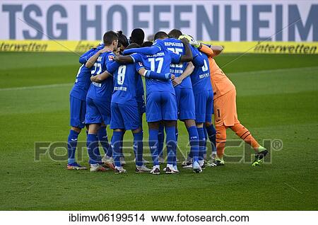Teambuilding of TSG 1899 Hoffenheim with matching perimeter advertising, PreZero Arena, Sinsheim-Hoffenheim, Baden-Württemberg, Germany, Europe View Large Photo Image Picture - Teambuilding of TSG 1899 Hoffenheim with matching perimeter advertising, PreZero Arena, Sinsheim-Hoffenheim, Baden-Württemberg, Germany, Europe. Fotosearch