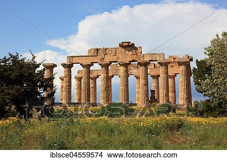 Temple E, archaeological site, Selinunte, Sicily, Italy, Europe View Large Photo Image Picture - Temple E, archaeological site, Selinunte, Sicily, Italy, Europe. Fotosearch