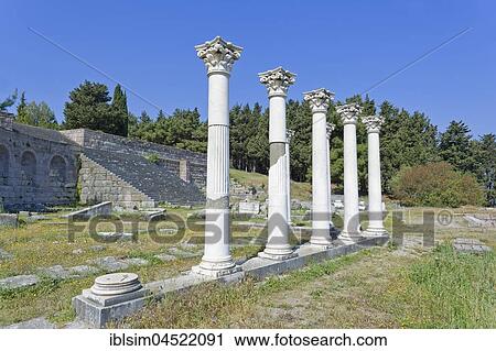 Temple of Apollo, The Asklepienon, Kos, Dodecanese Islands, Greece, Europe View Large Photo Image Stock Image - Temple of Apollo, The Asklepienon, Kos, Dodecanese Islands, Greece, Europe. Fotosearch
