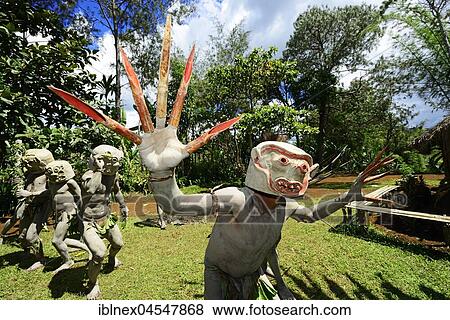 Stock Photo - The mudmen of Asaro, Goroka, in the highlands of Papua New Guinea. Fotosearch