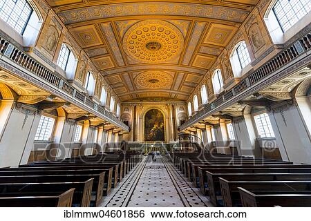 Stock Photograph - The Painted Hall, Old Royal Naval College, Greenwich, London, England, Großbrittanien, England. Fotosearch