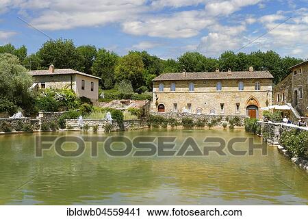 Thermal water basin, Bagno Vignoni, San Quirico d' Orcia, Tuscany, Italy, Europe View Large Photo Image Stock Image - Thermal water basin, Bagno Vignoni, San Quirico d' Orcia, Tuscany, Italy, Europe. Fotosearch