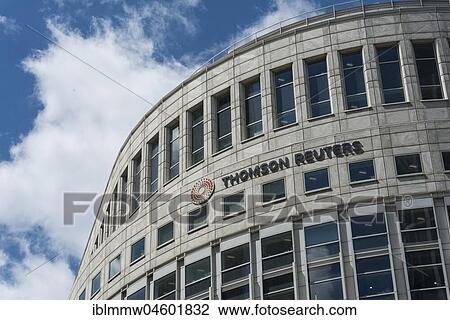 Stock Image - Thomson Reuters Building, One Canada Square, Canary Wharf, London, England, United Kingdom, Europe. Fotosearch