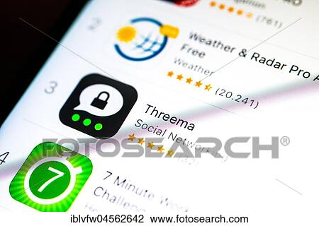 Threeema App in the Apple App Store, App-Icon, Instant Messenger service, display on a screen of a mobile phone, iPhone, iOS, smartphone, macro recording, detail, full size View Large Photo Image Stock Image - Threeema App in the Apple App Store, App-Icon, Instant Messenger service, display on a screen of a mobile phone, iPhone, iOS, smartphone, macro recording, detail, full size. Fotosearch