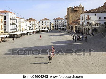Torre de Bujaco tower in Plaza Mayor, Caceres, Extremadura, Spain, Europe View Large Photo Image Stock Image - Torre de Bujaco tower in Plaza Mayor, Caceres, Extremadura, Spain, Europe. Fotosearch
