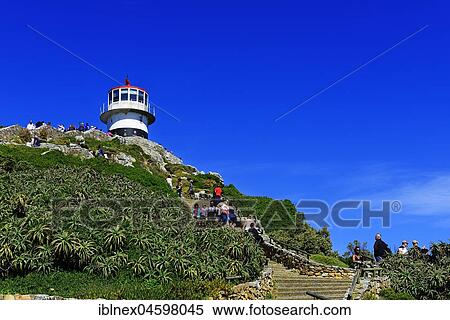 Tourists at the vantage point with lighthouse, Cape Point, Cape of Good Hope, Table Mountain National Park, Cape Peninsula, Western Cape, South Africa, Africa View Large Photo Image Stock Photography - Tourists at the vantage point with lighthouse, Cape Point, Cape of Good Hope, Table Mountain National Park, Cape Peninsula, Western Cape, South Africa, Africa. Fotosearch