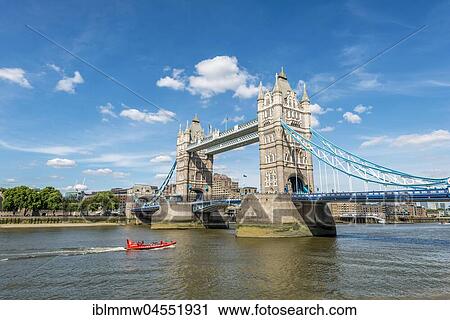 Stock Image - Tower Bridge over the Thames, Southwark, London, England, Great Britain. Fotosearch