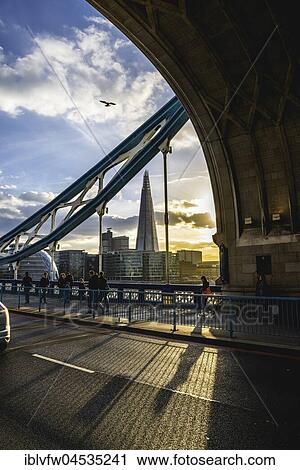 Tower Bridge, view through the gate on The Shard, at sunset, Southwark, London, England, United Kingdom, Europe View Large Photo Image Stock Image - Tower Bridge, view through the gate on The Shard, at sunset, Southwark, London, England, United Kingdom, Europe. Fotosearch