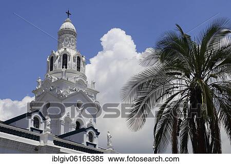 Stock Photography - Tower of the Cathedral, Catedral Metropolitana, Quito, Pichincha Province, Ecuador, South America. Fotosearch