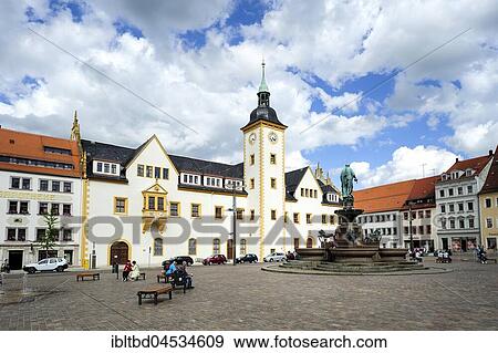 Town Hall on the Obermarkt, Freiberg, Saxony, Germany, Europe View Large Photo Image Stock Photo - Town Hall on the Obermarkt, Freiberg, Saxony, Germany, Europe. Fotosearch