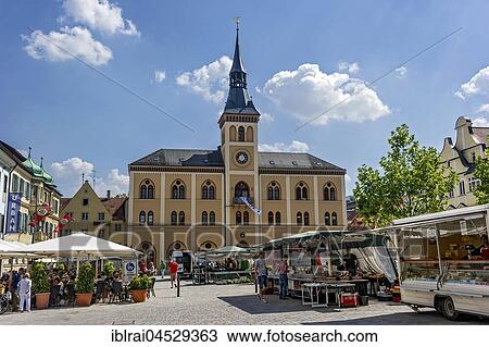 Town hall, weekly market, Lower Main Square, Pfaffenhofen, Hallertau, Upper Bavaria, Bavaria, Germany, Europe View Large Photo Image Stock Image - Town hall, weekly market, Lower Main Square, Pfaffenhofen, Hallertau, Upper Bavaria, Bavaria, Germany, Europe. Fotosearch