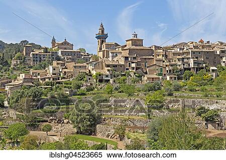 Townscape of Valldemossa, Majorca, Spain, Europe View Large Photo Image Stock Photography - Townscape of Valldemossa, Majorca, Spain, Europe. Fotosearch