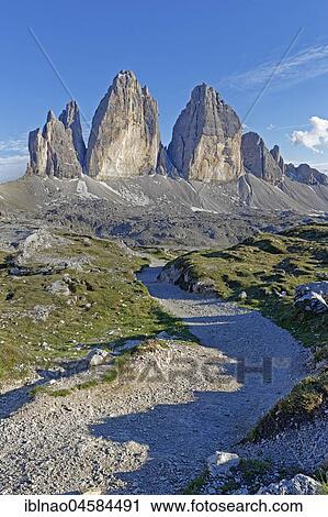 Tre Cime di Lavaredo, Dolomites, Sexten, South Tyrol, Trentino-Alto Adige, Italy, Europe View Large Photo Image Stock Image - Tre Cime di Lavaredo, Dolomites, Sexten, South Tyrol, Trentino-Alto Adige, Italy, Europe. Fotosearch