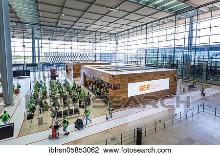 Trial operation in the departure hall in Terminal 1 of the new Berlin Airport BER, Schönefeld, Germany, Europe View Large Photo Image Stock Image - Trial operation in the departure hall in Terminal 1 of the new Berlin Airport BER, Schönefeld, Germany, Europe. Fotosearch