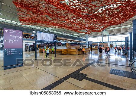 Trial operation in the departure hall in Terminal 1 of the new Berlin Airport BER, Schönefeld, Germany, Europe View Large Photo Image Stock Photography - Trial operation in the departure hall in Terminal 1 of the new Berlin Airport BER, Schönefeld, Germany, Europe. Fotosearch