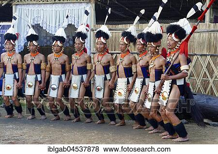 Stock Photo - Tribal ritual dance at the Hornbill Festival, Kohima, Nagaland, India, Asia. Fotosearch