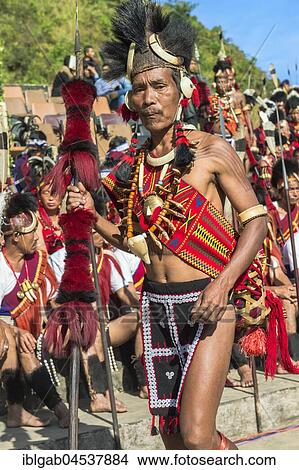 Picture - Tribesmen at the Hornbill Festival, Kohima, Nagaland, India, Asia. Fotosearch