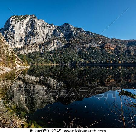 Stock Photo - Trisselwand and Altausseer Lake, Salzkammergut, Styria, Austria, Europe. Fotosearch
