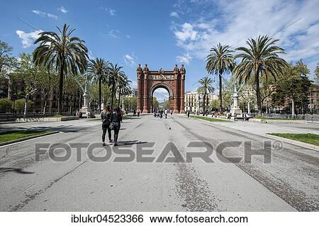 Triumphal Arch, Arc de Triomf, at Passeig Lluís Companys, Eixample district, Barcelona, Spain View Large Photo Image Stock Photograph - Triumphal Arch, Arc de Triomf, at Passeig Lluís Companys, Eixample district, Barcelona, Spain. Fotosearch