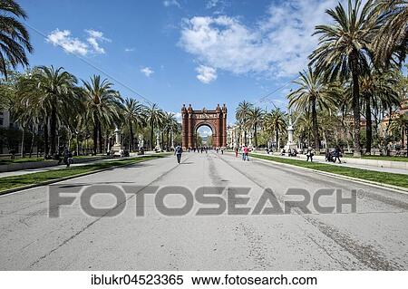 Triumphal Arch, Arc de Triomf, at Passeig Lluís Companys, Eixample district, Barcelona, Spain View Large Photo Image Stock Photography - Triumphal Arch, Arc de Triomf, at Passeig Lluís Companys, Eixample district, Barcelona, Spain. Fotosearch