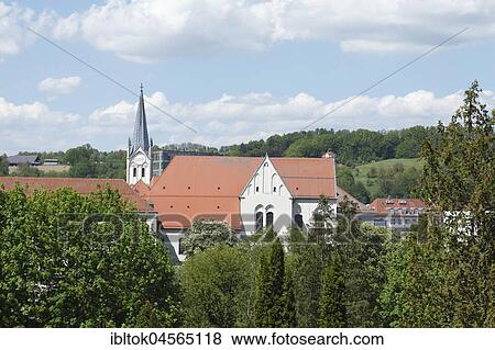 Stock Photo - University with parish and university church St. Nikola, Passau, Lower Bavaria, Bavaria, Germany, GermanyEurope, Europe. Fotosearch