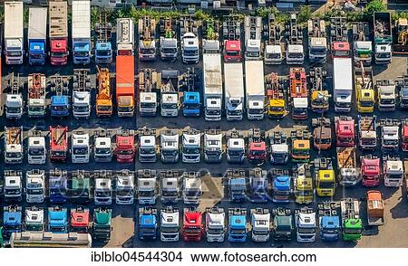 Picture - Used trucks, tractors, Wilhelm Hoyer KG, Dortmund, car dealers on Hannöverschenstrasse, Dortmund, Ruhr Area, North Rhine-Westphalia, Germany, Europe. Fotosearch