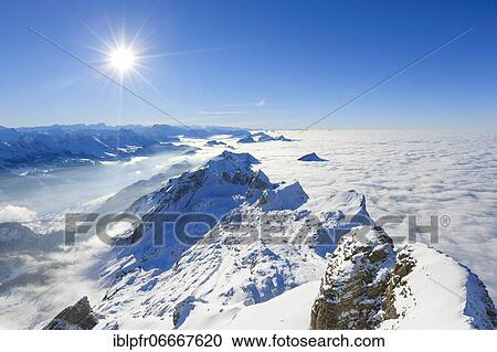 Stock Image - View from Säntis, Appenzell, Switzerland, Europe. Fotosearch