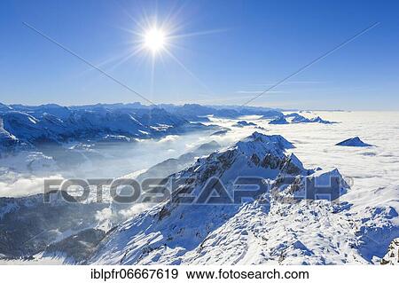 Stock Photo - View from Säntis, Appenzell, Switzerland, Europe. Fotosearch