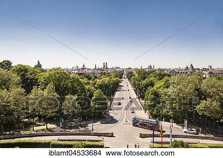 View from the Maximilianeum on Maximilianstraße and downtown, Munich, Bavaria, Upper Bavaria, Germany, Europe View Large Photo Image Picture - View from the Maximilianeum on Maximilianstraße and downtown, Munich, Bavaria, Upper Bavaria, Germany, Europe. Fotosearch