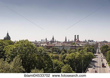 View from the Maximilianeum on Maximilianstraße and downtown, Munich, Bavaria, Upper Bavaria, Germany, Europe View Large Photo Image Stock Image - View from the Maximilianeum on Maximilianstraße and downtown, Munich, Bavaria, Upper Bavaria, Germany, Europe. Fotosearch