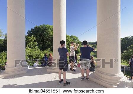 Stock Image - View from the monopteros over the English Garden, Munich, Upper Bavaria, Germany, Europe. Fotosearch