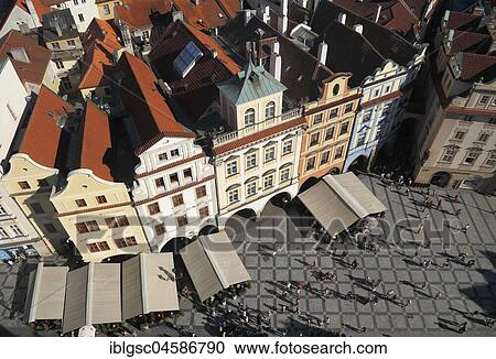 View from the Old Town Hall Tower on the Old Town Square, historic centre, Prague, Czech Republic, Europe View Large Photo Image Stock Image - View from the Old Town Hall Tower on the Old Town Square, historic centre, Prague, Czech Republic, Europe. Fotosearch