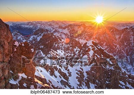 View from the summit of the Zugspitze, Bavaria, Germany, Europe View Large Photo Image Stock Image - View from the summit of the Zugspitze, Bavaria, Germany, Europe. Fotosearch