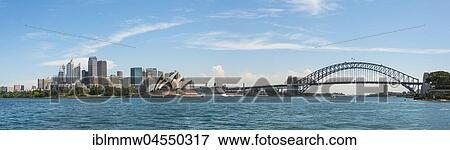 Stock Photo - View of Sydney with Opera House and Harbor Bridge, Skyline, Sydney, New South Wales, Australia, Oceania. Fotosearch