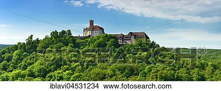 Picture - View of Wartburg, Eisenach, Thuringia, Germany, Europe. Fotosearch