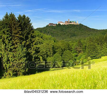 Stock Photograph - View of Wartburg, Eisenach, Thuringia, Germany, Europe. Fotosearch