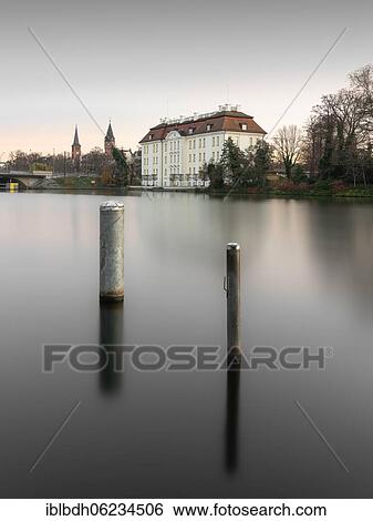Stock Photograph - View over the Dahme River to Köpenick Castle and the Lange Brücke, Berlin, Germany, Europe. Fotosearch