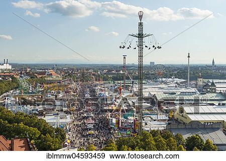 View over the Wies' n with rides and beer tents, Oktoberfest, Munich, Upper Bavaria, Bavaria, Germany, Europe View Large Photo Image Stock Photo - View over the Wies' n with rides and beer tents, Oktoberfest, Munich, Upper Bavaria, Bavaria, Germany, Europe. Fotosearch