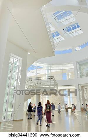 Visitors in hall of J. Paul Getty Museum, the Getty, Los Angeles, California, USA, North America View Large Photo Image Stock Image - Visitors in hall of J. Paul Getty Museum, the Getty, Los Angeles, California, USA, North America. Fotosearch