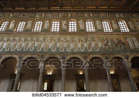 Wall mosaic train of the martyrs, Basilica church, Sant'Apollinare Nuovo, Ravenna, Emilia-Romagna, Italy, Europe View Large Photo Image Stock Photo - Wall mosaic train of the martyrs, Basilica church, Sant'Apollinare Nuovo, Ravenna, Emilia-Romagna, Italy, Europe. Fotosearch