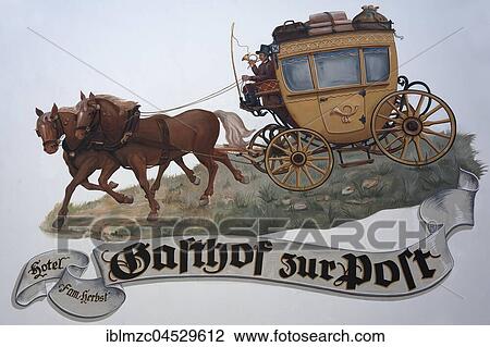 Wall painting, stagecoach at Gasthof zur Post, Lofer, Pinzgau in the province of Salzburg, Austria, Europe View Large Photo Image Stock Image - Wall painting, stagecoach at Gasthof zur Post, Lofer, Pinzgau in the province of Salzburg, Austria, Europe. Fotosearch